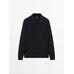 Rib knit polo 100% cashmere цвет: Темно-синий