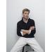 Rib knit polo 100% cashmere цвет: Темно-синий