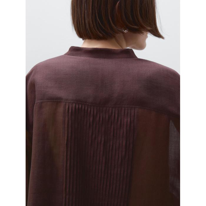 Fluid pintuck shirt with ramie цвет: Гранатовый