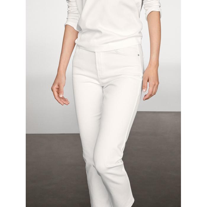 Cropped mid rise slim fit jeans цвет: Натуральный, кремовый