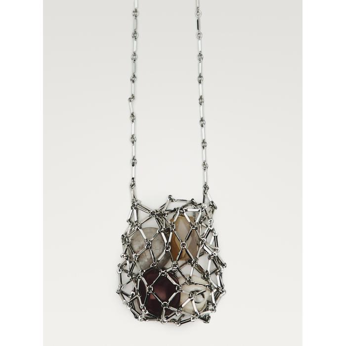 Stone net necklace цвет: Серебряный