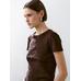 T-shirt with metallic studs detail цвет: Коричневый