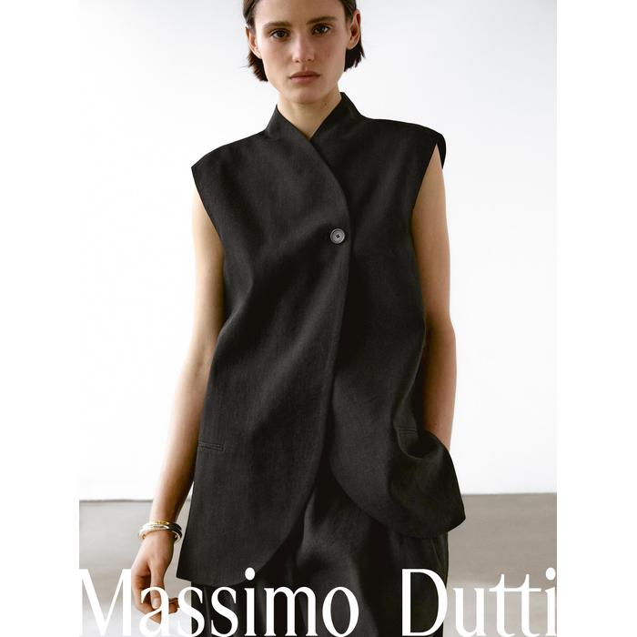 Waistcoat with linen turtleneck цвет: Черный