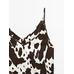 Fluid strappy top with animal print цвет: Шоколадный