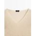 V-neck jumper 100% linen цвет: Песочный