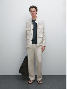 Льняные брюки Total look цвет: Натуральный, кремовый