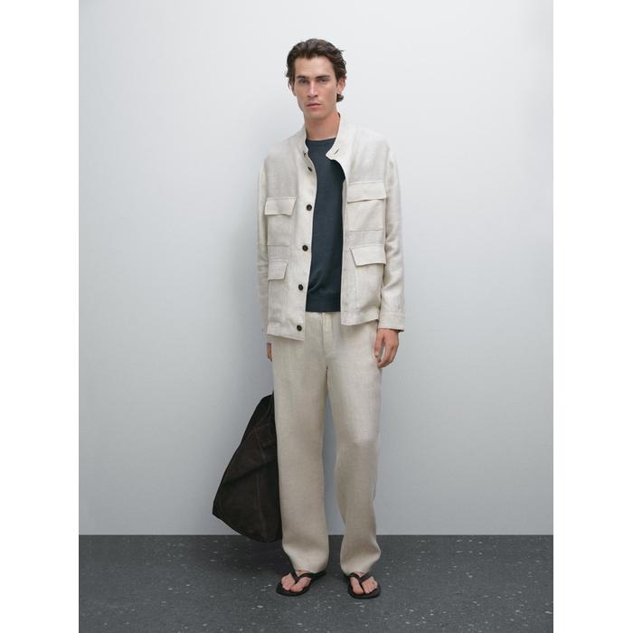 Льняные брюки Total look цвет: Натуральный, кремовый