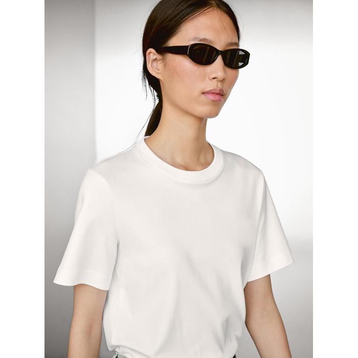 Round neck T-shirt цвет: Натуральный, кремовый