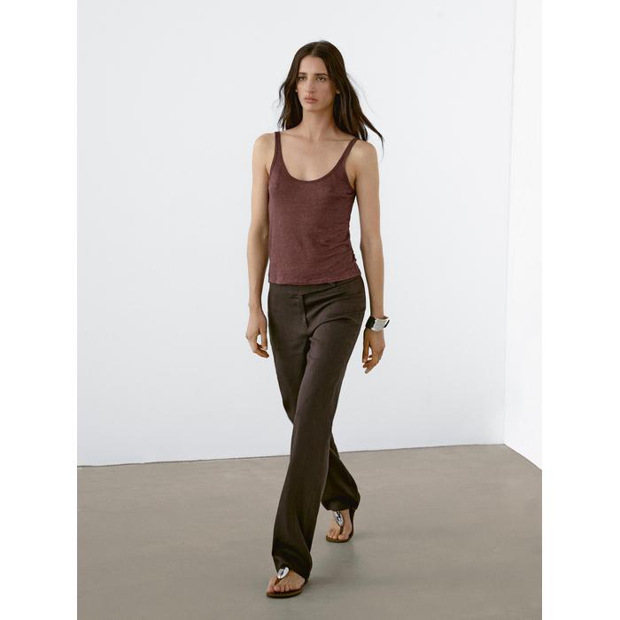 100% linen tank top цвет: Бургундский