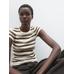 Openwork knit striped T-shirt цвет: Серый натуральный