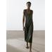 Midi dress 100% linen цвет: Темно-зеленый