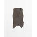 Crossed Mouliné Knit Vest цвет: Коричневый