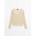 V-neck jumper 100% linen цвет: Песочный