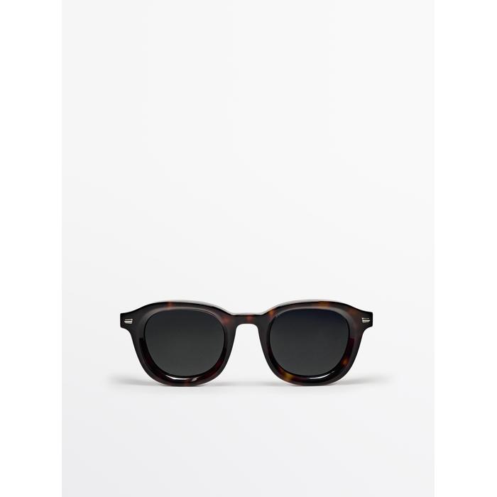 Tortoiseshell effect round sunglasses цвет: Коричневый