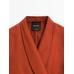 Fluid kimono with shawl collar with linen цвет: Терракотовый