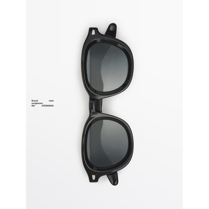 Round acetate sunglasses цвет: Черный