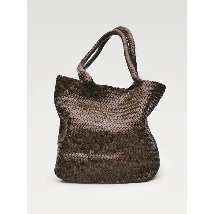 Half tote braided nappa leather tote bag цвет: Кротово-коричневый