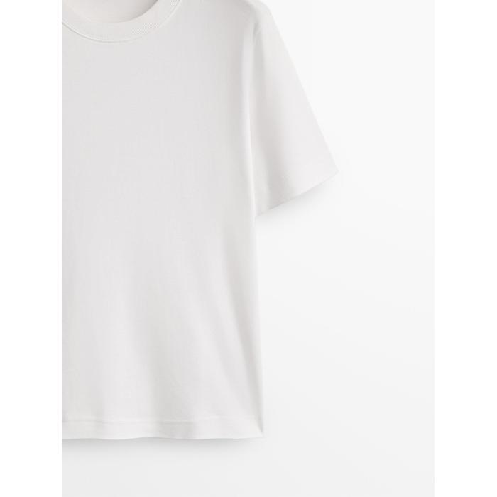 Round neck T-shirt цвет: Натуральный, кремовый