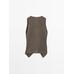 Crossed Mouliné Knit Vest цвет: Коричневый