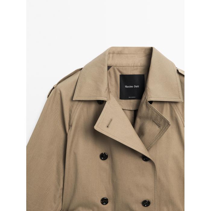 100% cotton trench coat цвет: Коричневый