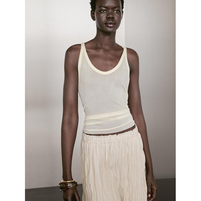 Pleated midi skirt with pleats цвет: Бежевый