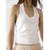 Slim halter top with frayed edges цвет: Натуральный, кремовый