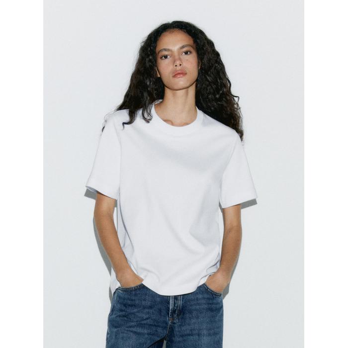 Round neck T-shirt цвет: Натуральный, кремовый