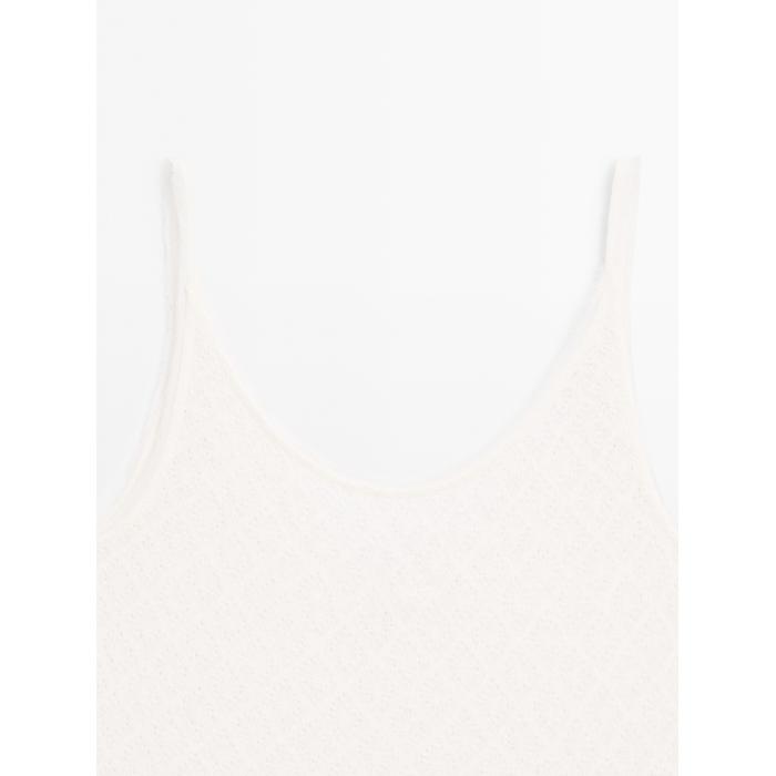 Top with openwork straps and linen цвет: Натуральный, кремовый