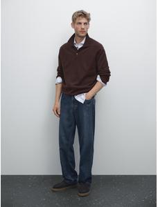 Rib knit polo 100% cashmere цвет: Гранатовый