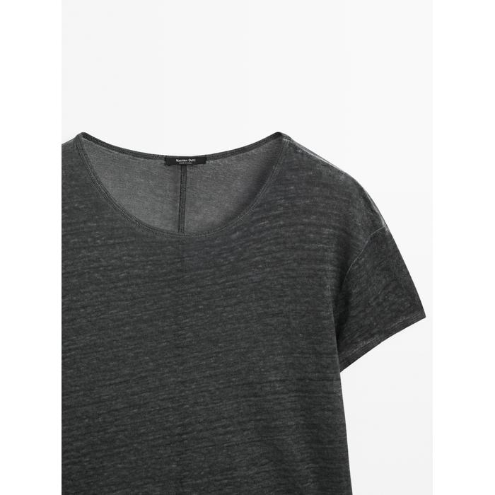 Short sleeve T-shirt 100% linen цвет: Свинцовый