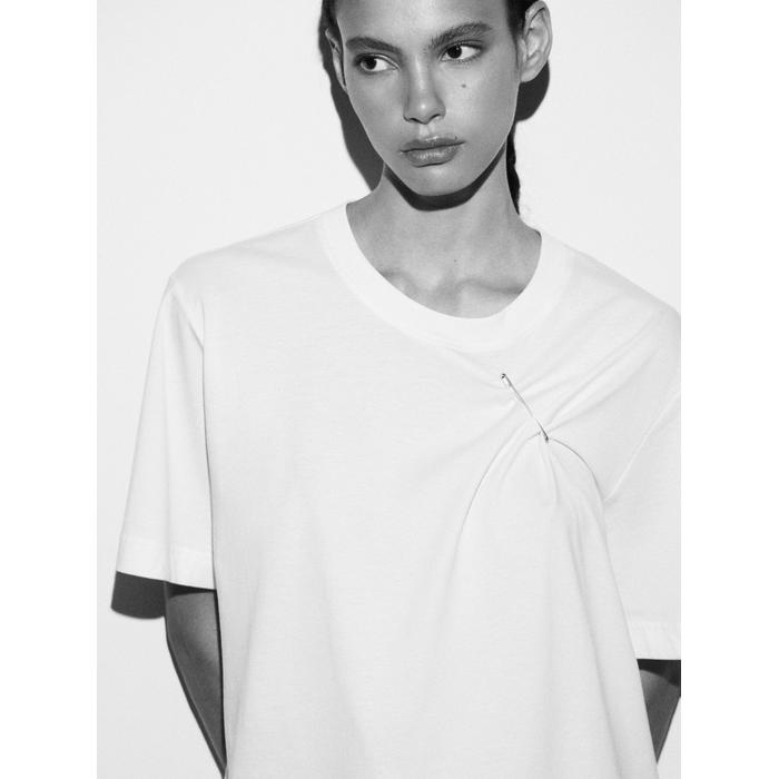 Round neck T-shirt цвет: Натуральный, кремовый
