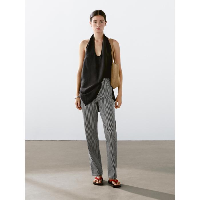Straight fit denim trousers stripes цвет: Чернильно-синий