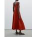 Long fluid flared dress цвет: Жжено-оранжевый