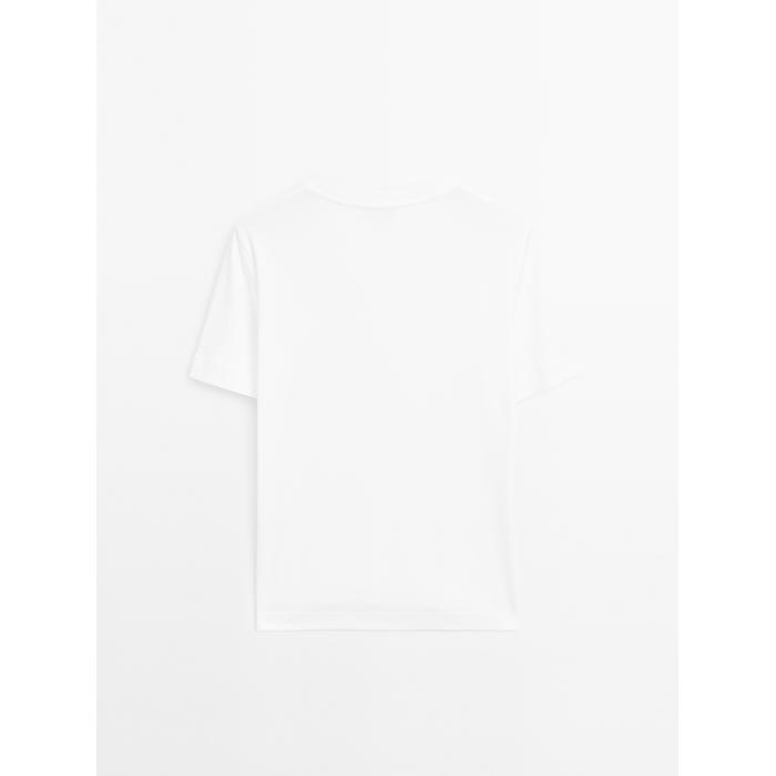 Round neck T-shirt цвет: Натуральный, кремовый