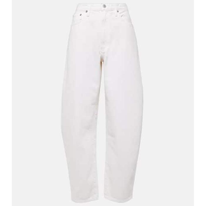 Джинсы-баллоны с высокой посадкой и бочкообразными штанинами цвет: Белый