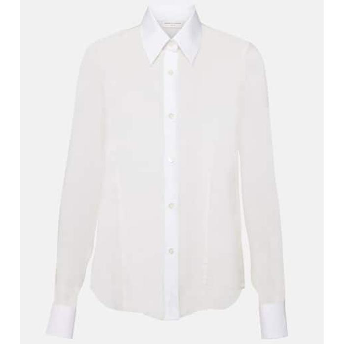 Рубашка из шелка и хлопка цвет: Белый