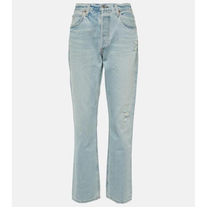 Прямые джинсы Charlotte с высокой посадкой цвет: Синий