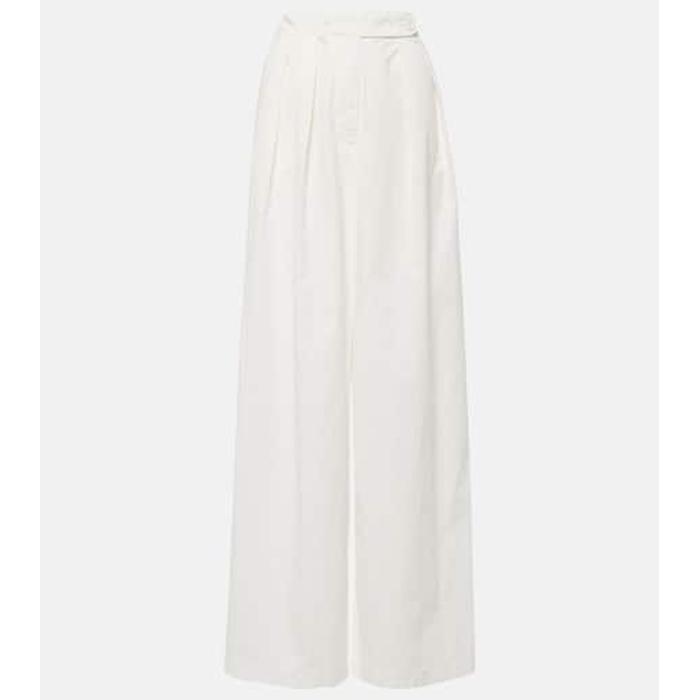 Широкие хлопчатобумажные брюки с высокой посадкой Pamplona цвет: Белый