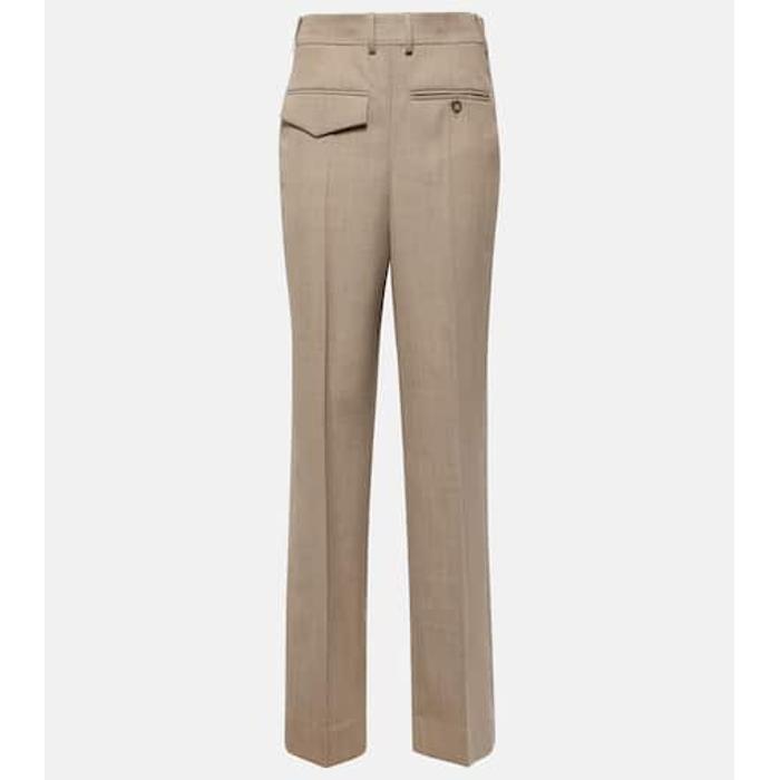Прямые брюки из натуральной шерсти цвет: Коричневый