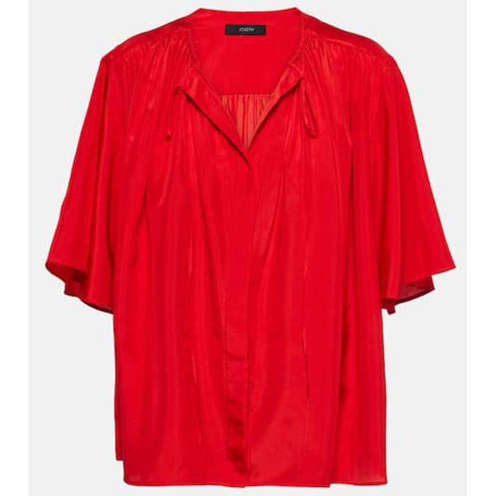 Шелковая блузка со сборками от Бристоу цвет: Красный