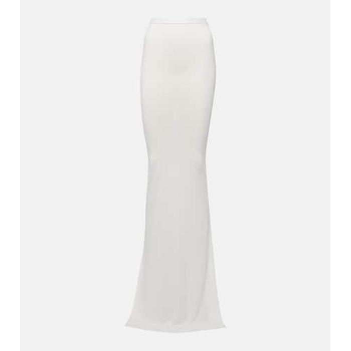 Макси-юбка из джерси с лилиями цвет: Белый