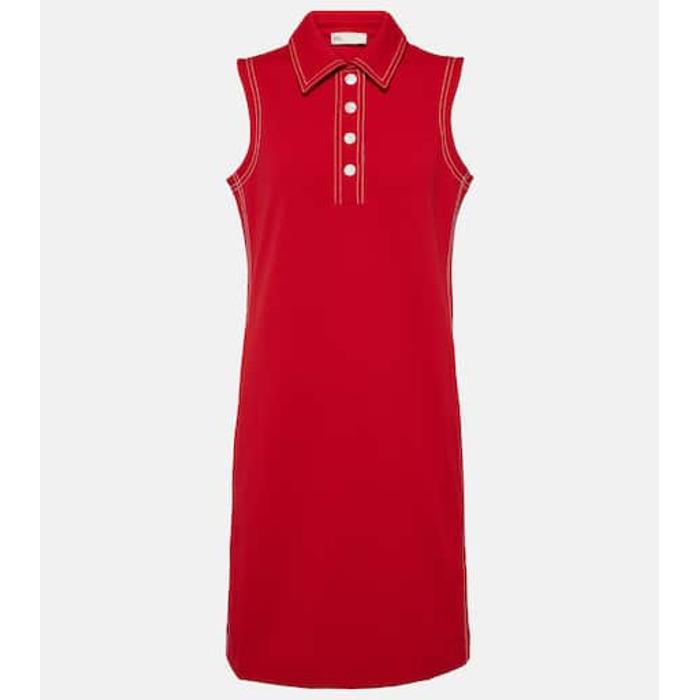 Мини-платье-поло с контрастной строчкой цвет: Красный