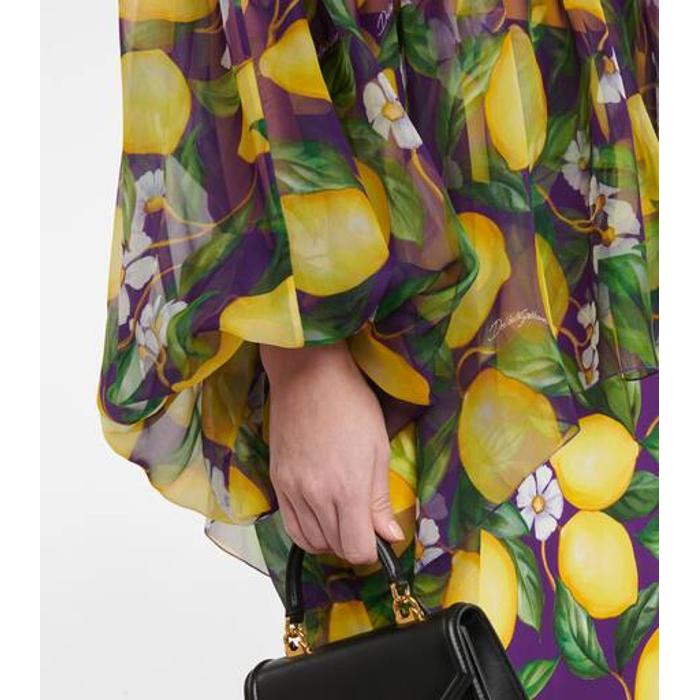 Шелковая шифоновая блузка с принтом цвет: Разноцветный