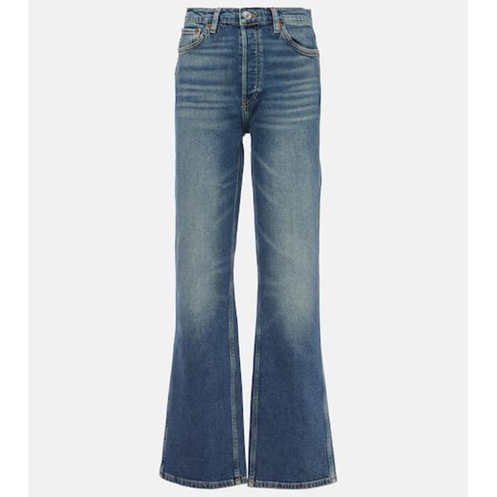 Прямые джинсы с высокой посадкой 90-х годов цвет: Синий