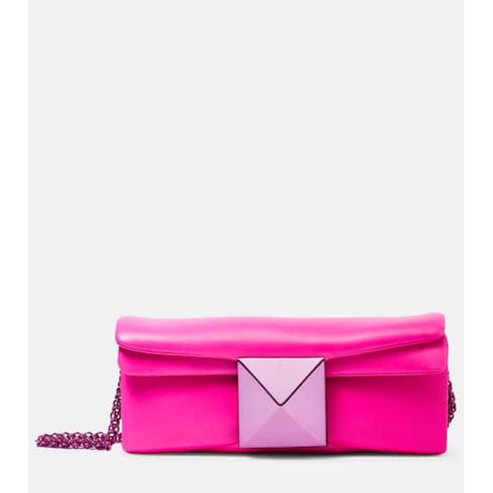 One Stud Small leather clutch цвет: Розовый