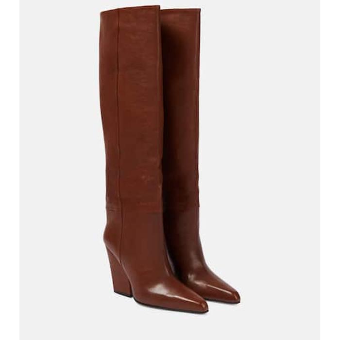 Jane leather knee-high boots цвет: Коричневый