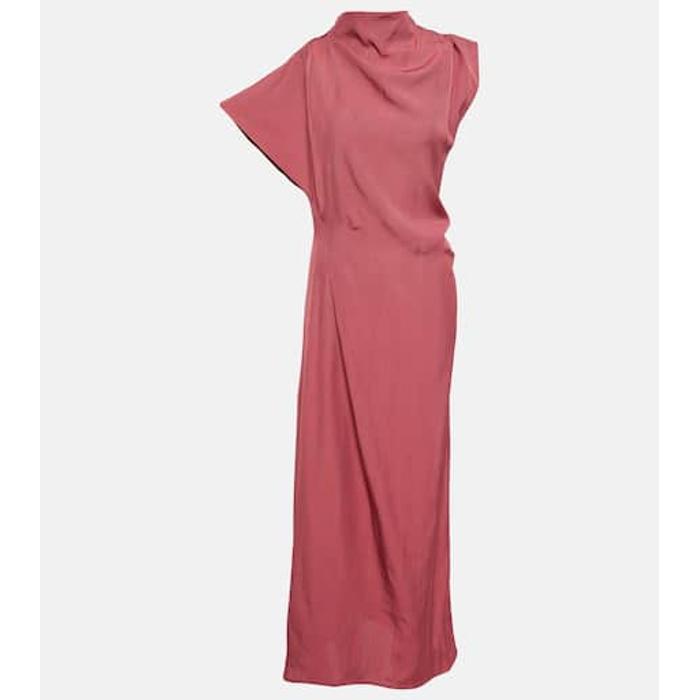 Асимметричное драпированное платье миди от Zola цвет: Красный