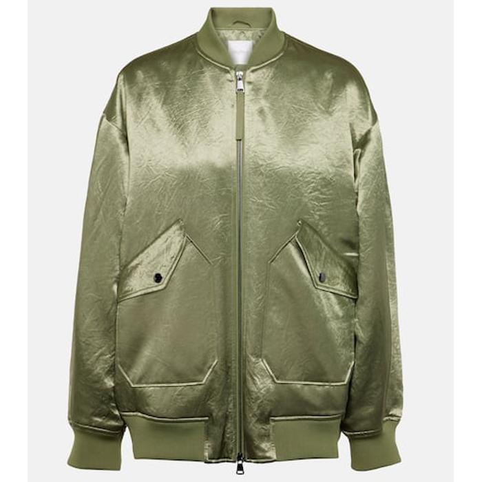 Атласная куртка-бомбер для отдыха Imelde цвет: Зелёный