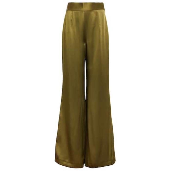 Атласные брюки палаццо Escape Lido цвет: Зелёный