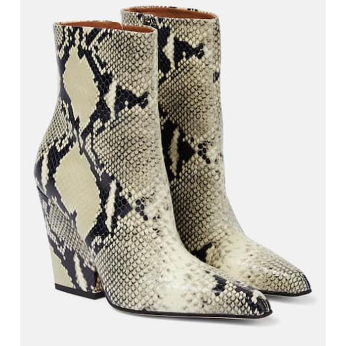 Jane snake-print leather ankle boots цвет: Разноцветный